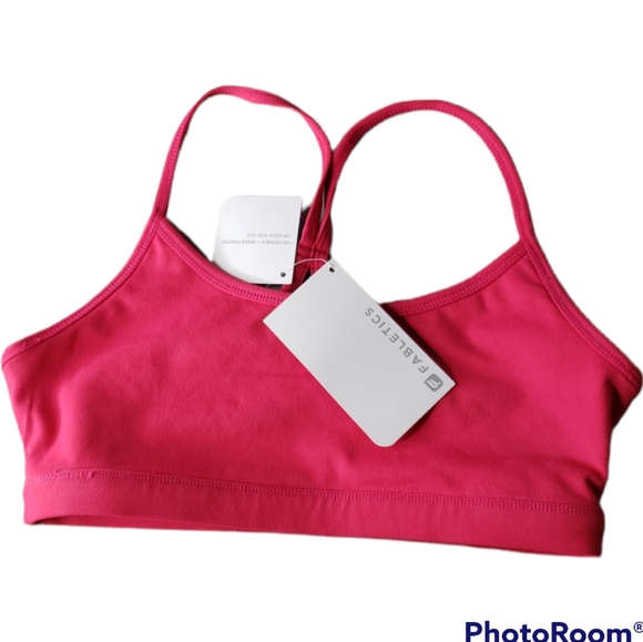 Reversible Solid Print Fabletics Athletic Bra Spacey Abstract Barbi Size Med NWT - Picture 6 of 6